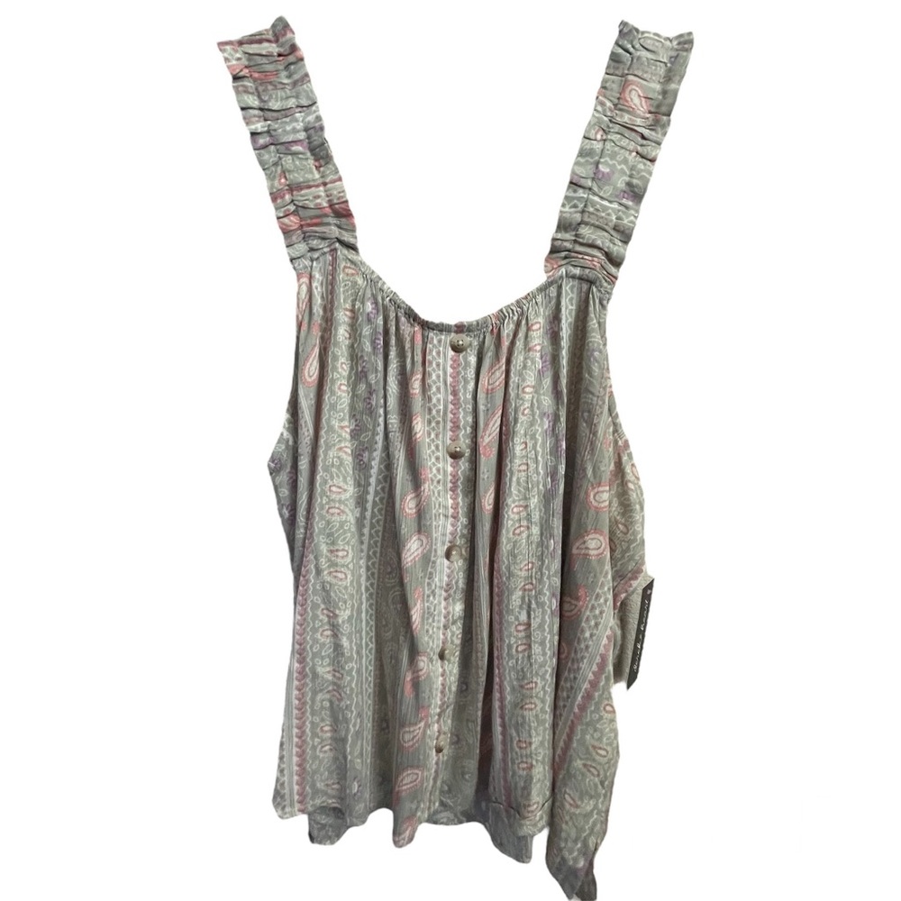 Derek Heart Rayon Paisley Floral Tank - 2X - NWT